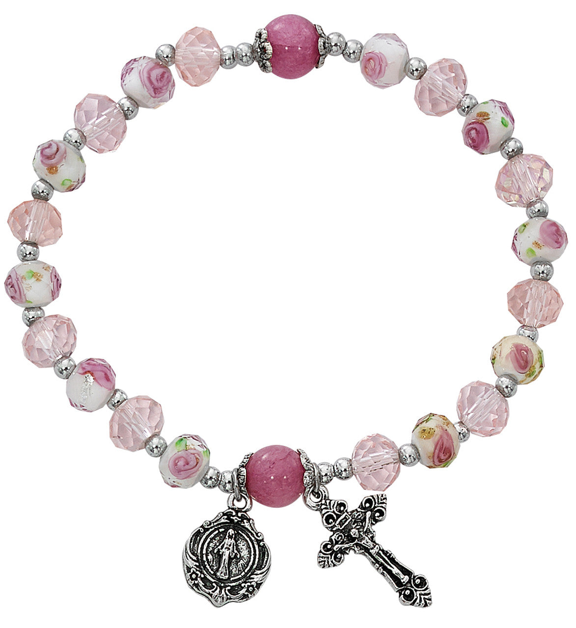 Pink Flower Stretch Bracelet