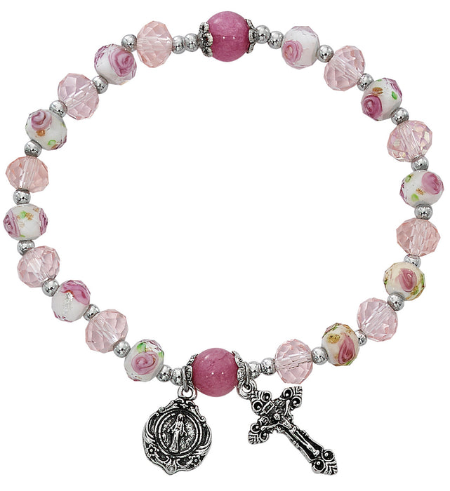 Pink Flower Stretch Bracelet