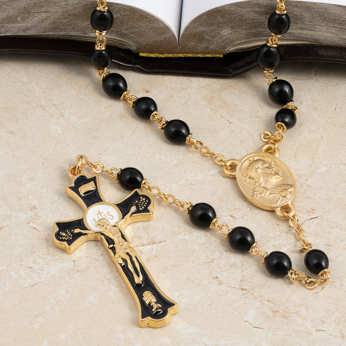 Black Glass Rosary