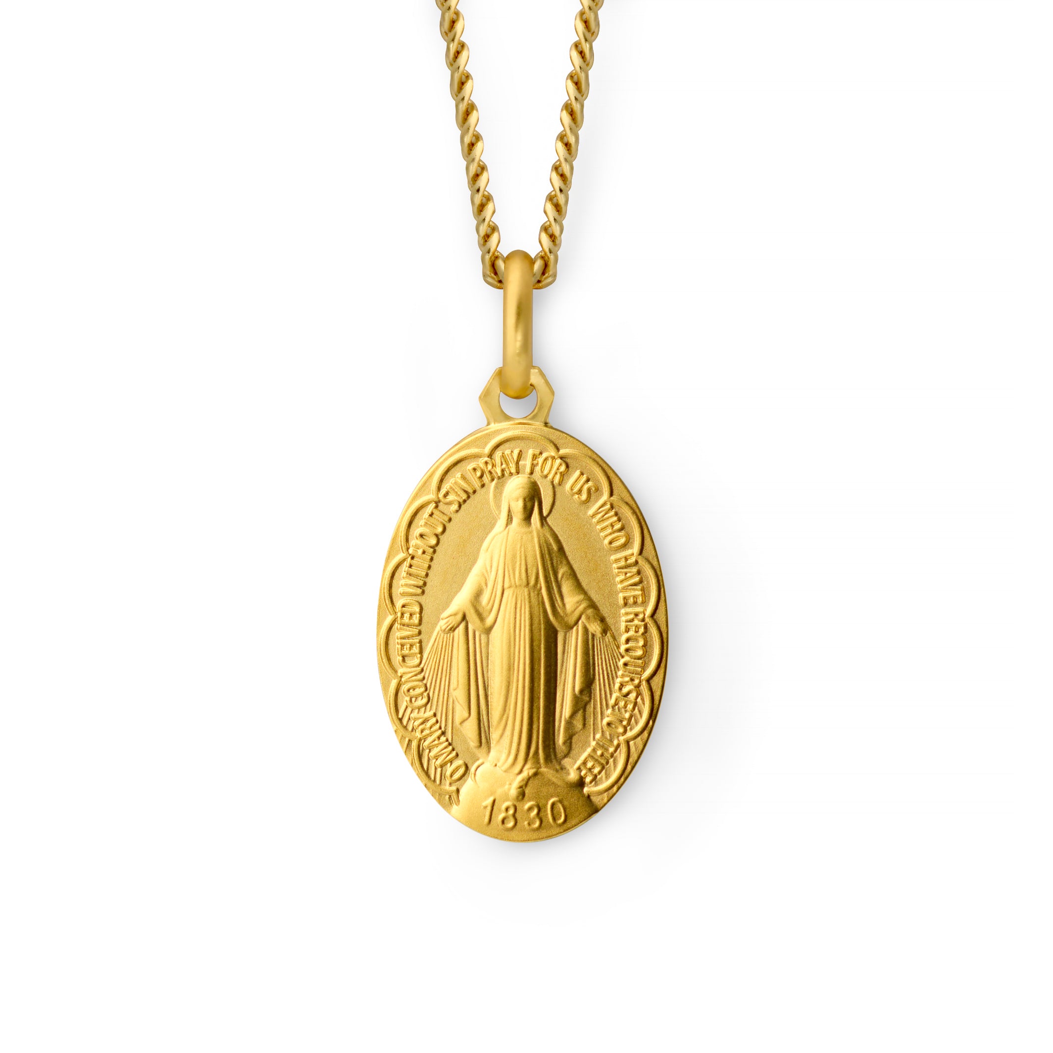 Gold Miraculous Medal Necklace