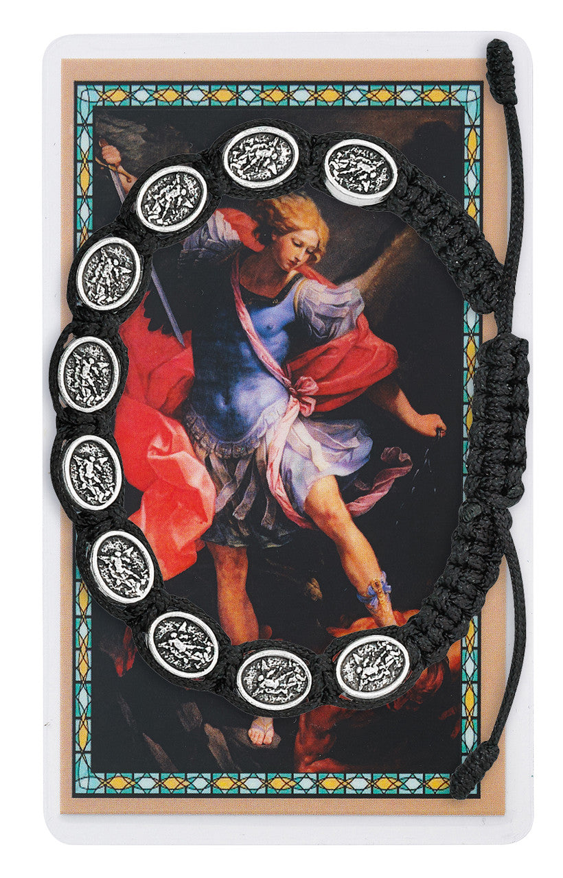 Black Corded Saint Michael Bracelet