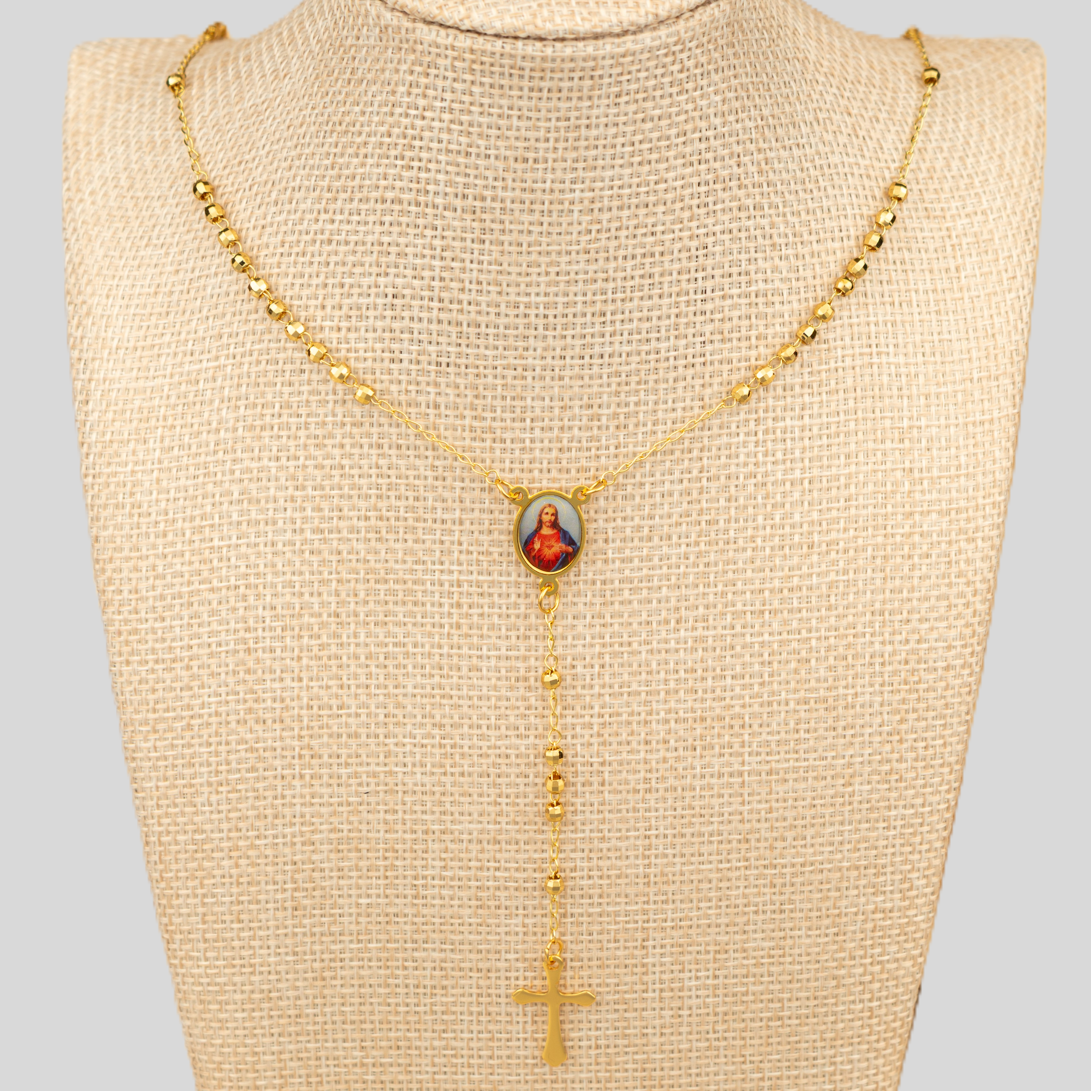 Sacred Heart Rosary Necklace
