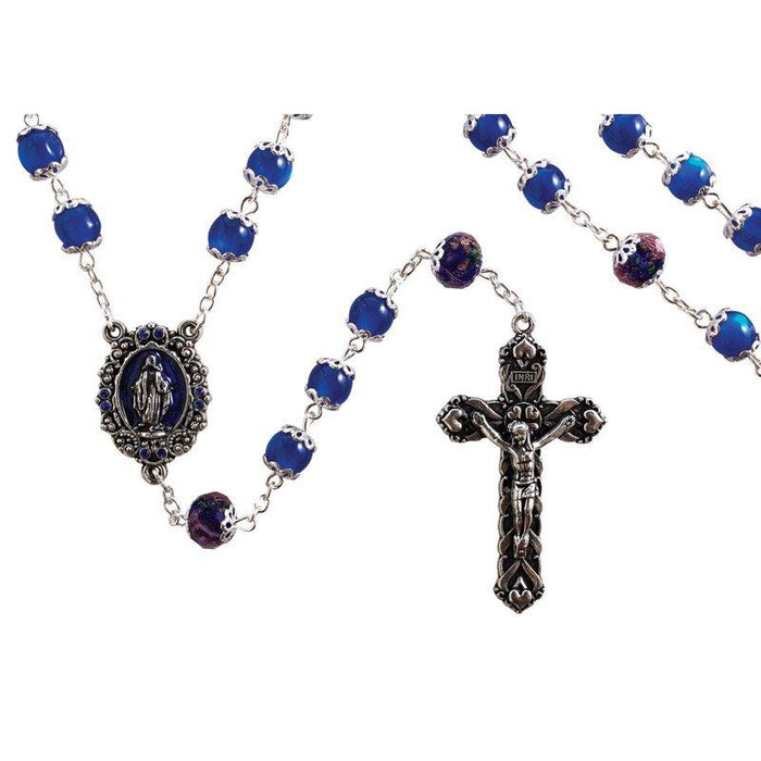 Sapphire Paola Carola Miraculous Rosary Rosary Christian Brands Catholic