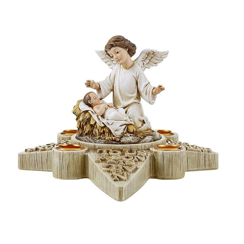 Two Piece Nativity Angel Advent Candle Holder The Roman Catholic Store