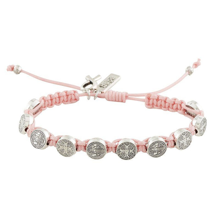 Pink Pray For Cure Saint Benedict Bracelet Bracelet Christian Brands Catholic