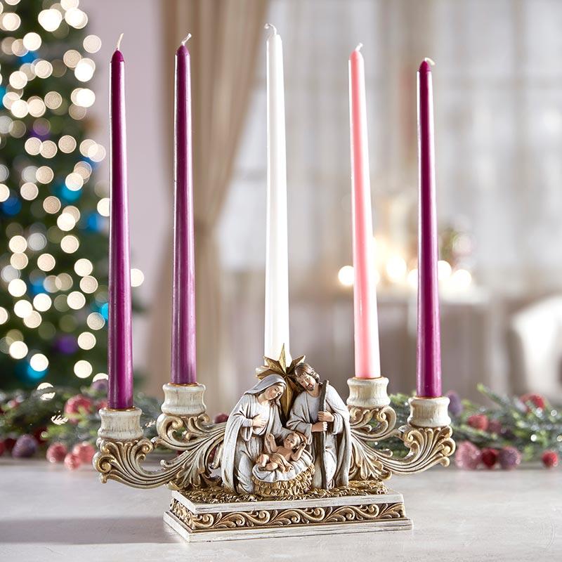 11" Nativity Advent Candleholder Christian Brands Catholic