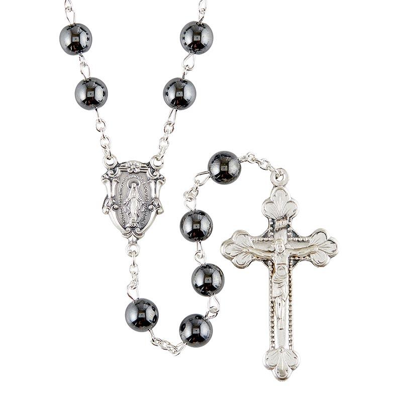 Italian Handcrafted Grey Hematite Rosary Rosary Christian Brands Catholic
