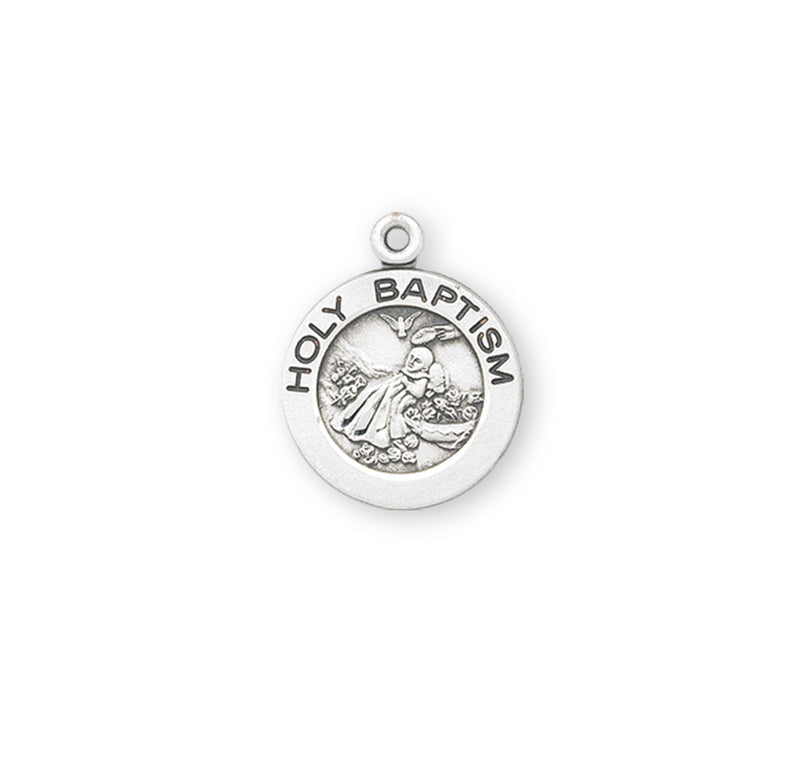 Holy Baptism Round Sterling Silver Medal HMH