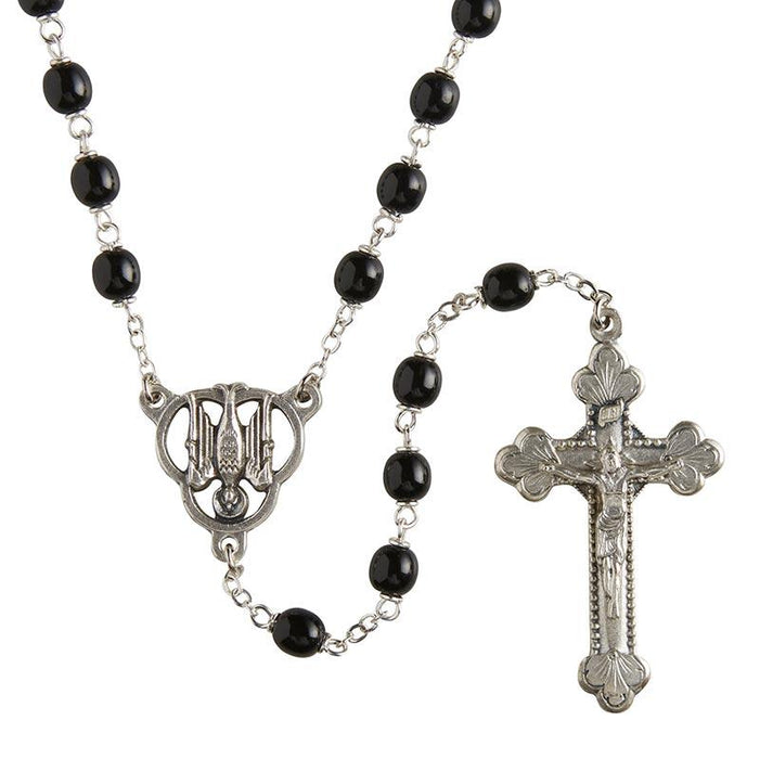 Italian Onyx Lock-Link Rosary Rosary Christian Brands Catholic