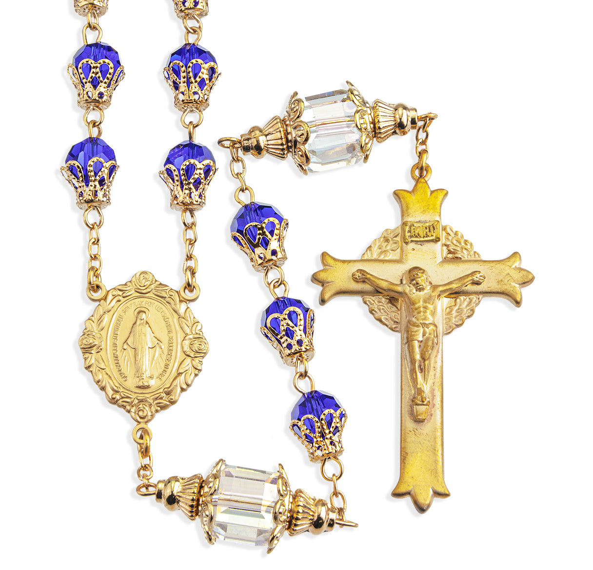 Colbat Blue Vintage Rosary with 8mm Beads Rosary HMH