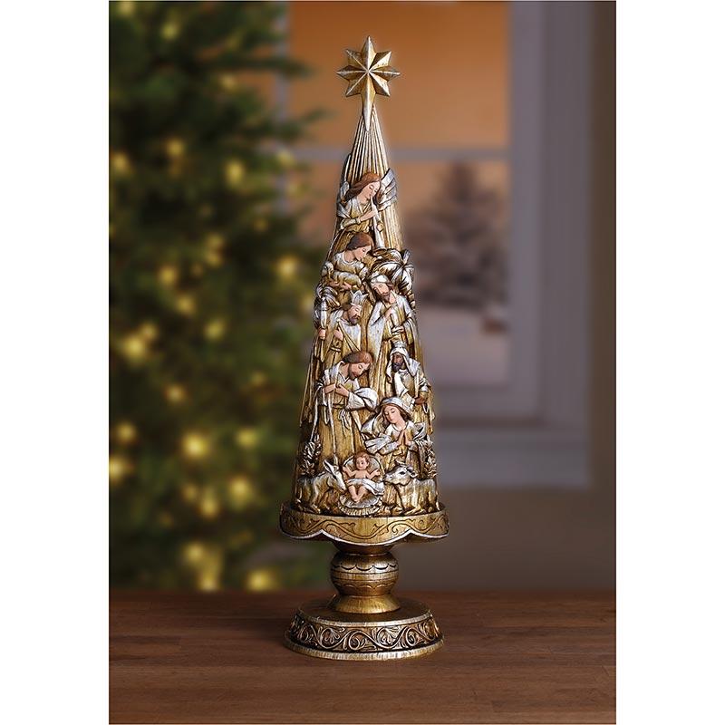 Metallic Nativity Christmas Tree Christian Brands Catholic