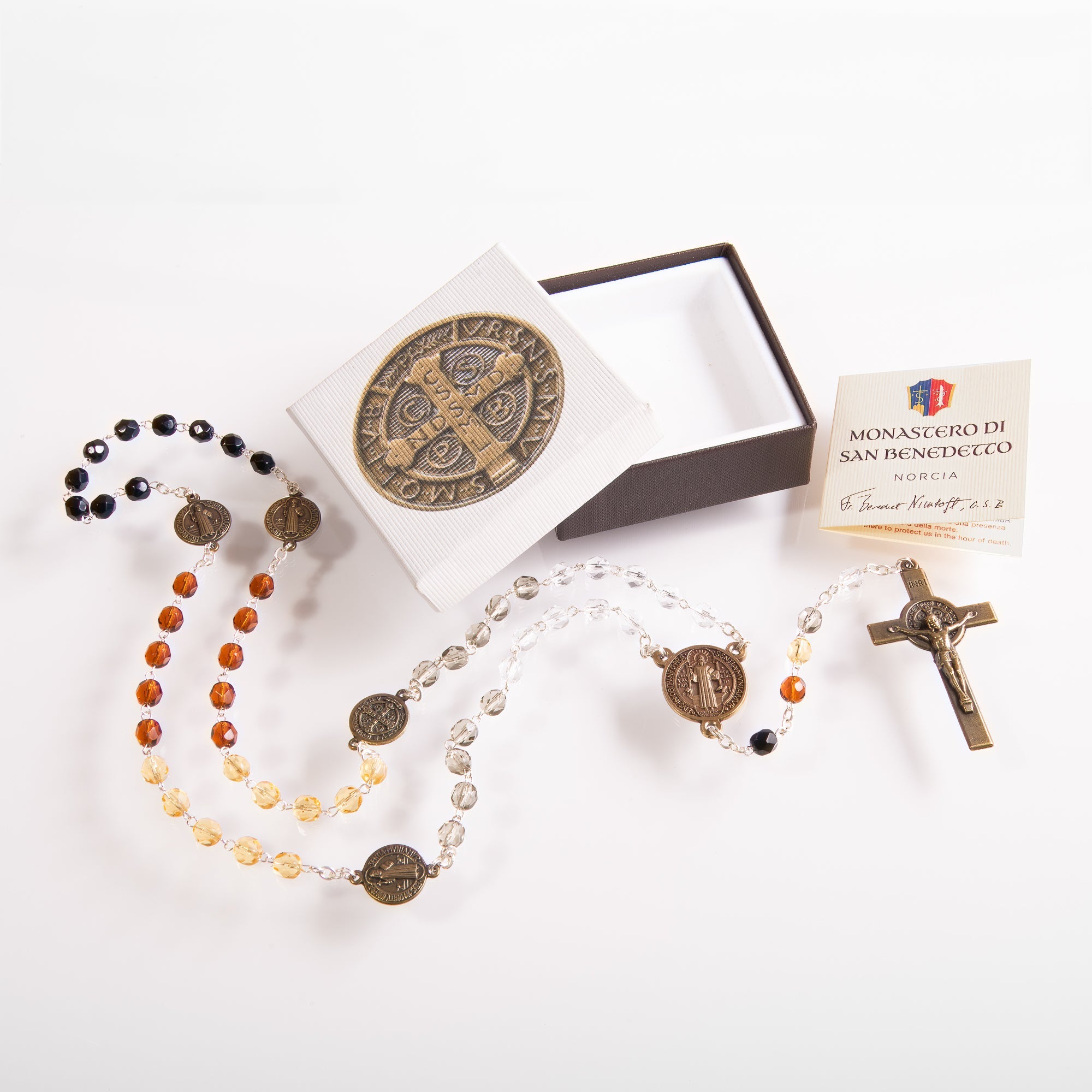 Italian Glass Bead Saint Benedict Rosary Rosary The Roman Catholic Store