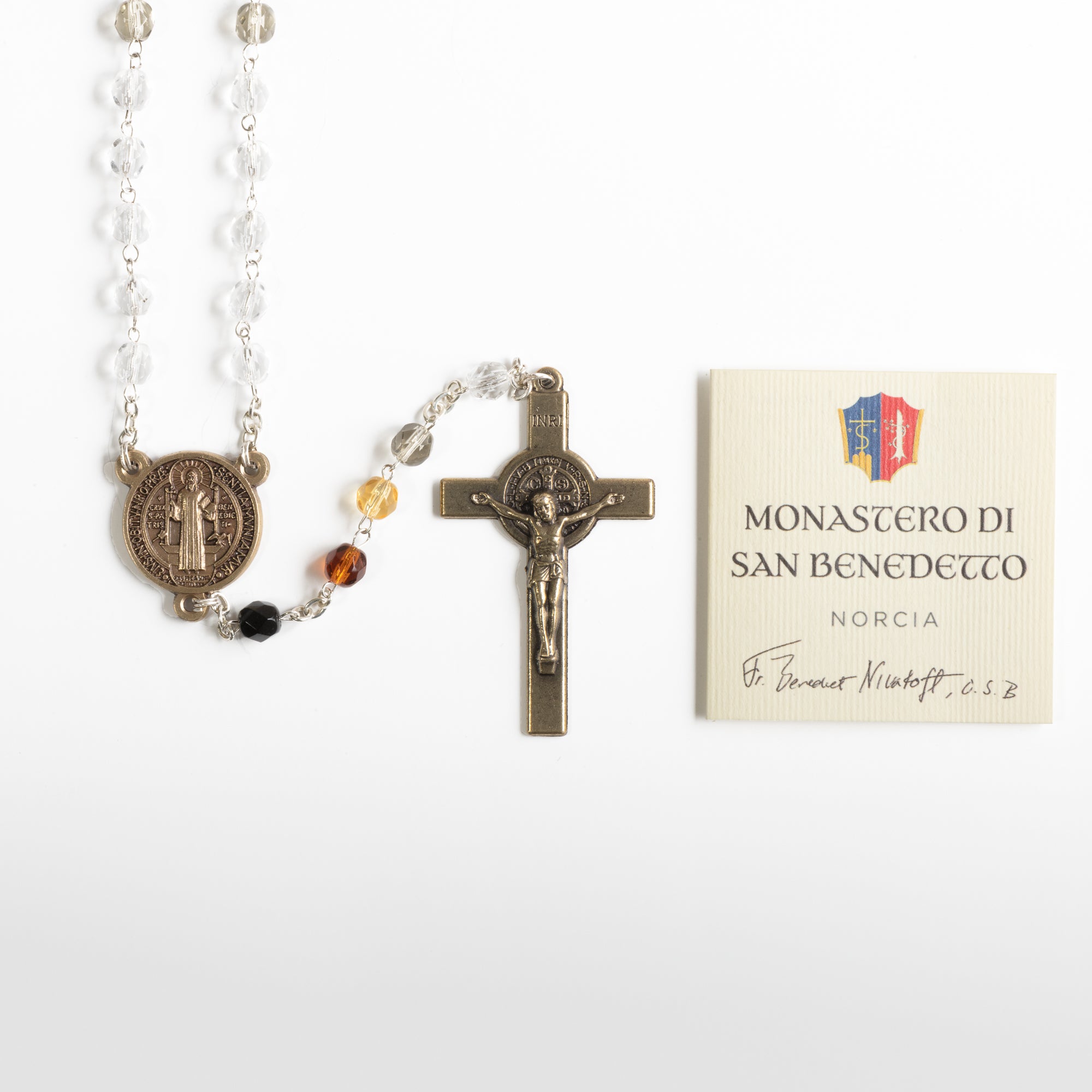 Italian Glass Bead Saint Benedict Rosary Rosary The Roman Catholic Store
