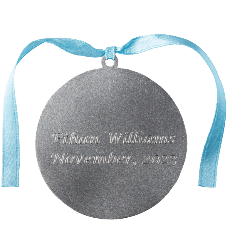 Personalizable Blue Crib Medal and Rosary Set