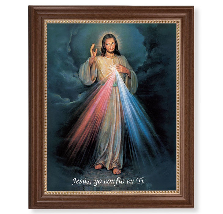Divine Mercy (Spanish)  Walnut framed Wall Art