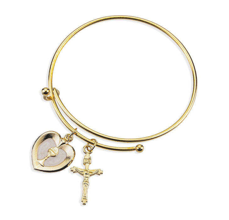 Gold Bracelet with Communion Chalice Charm