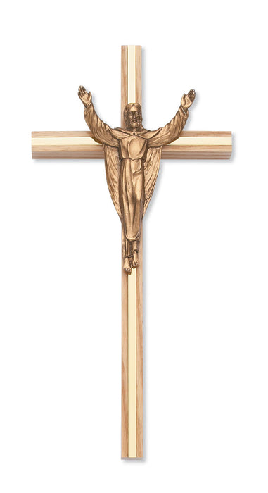 10 Inch Oak Risen Christ Crucifix