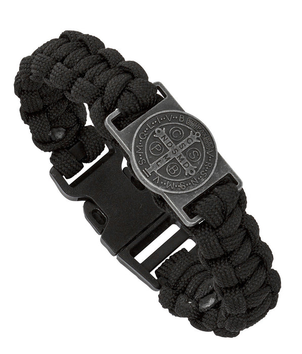 Black Paracord St. Benedict Bracelet