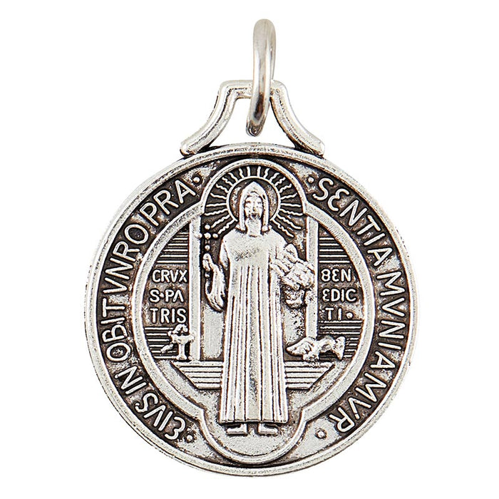 Silver Saint Benedict Medals - Pack of 12