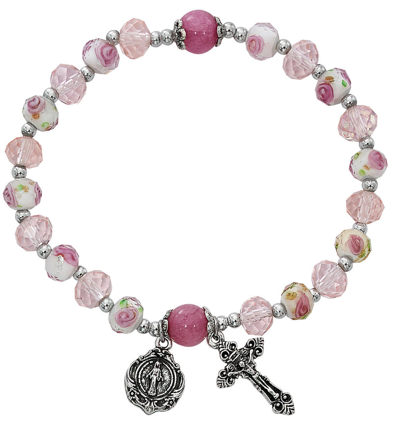 Pink Flower Stretch Bracelet