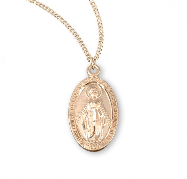 16 Kt Small Oval Miraculous Medal
