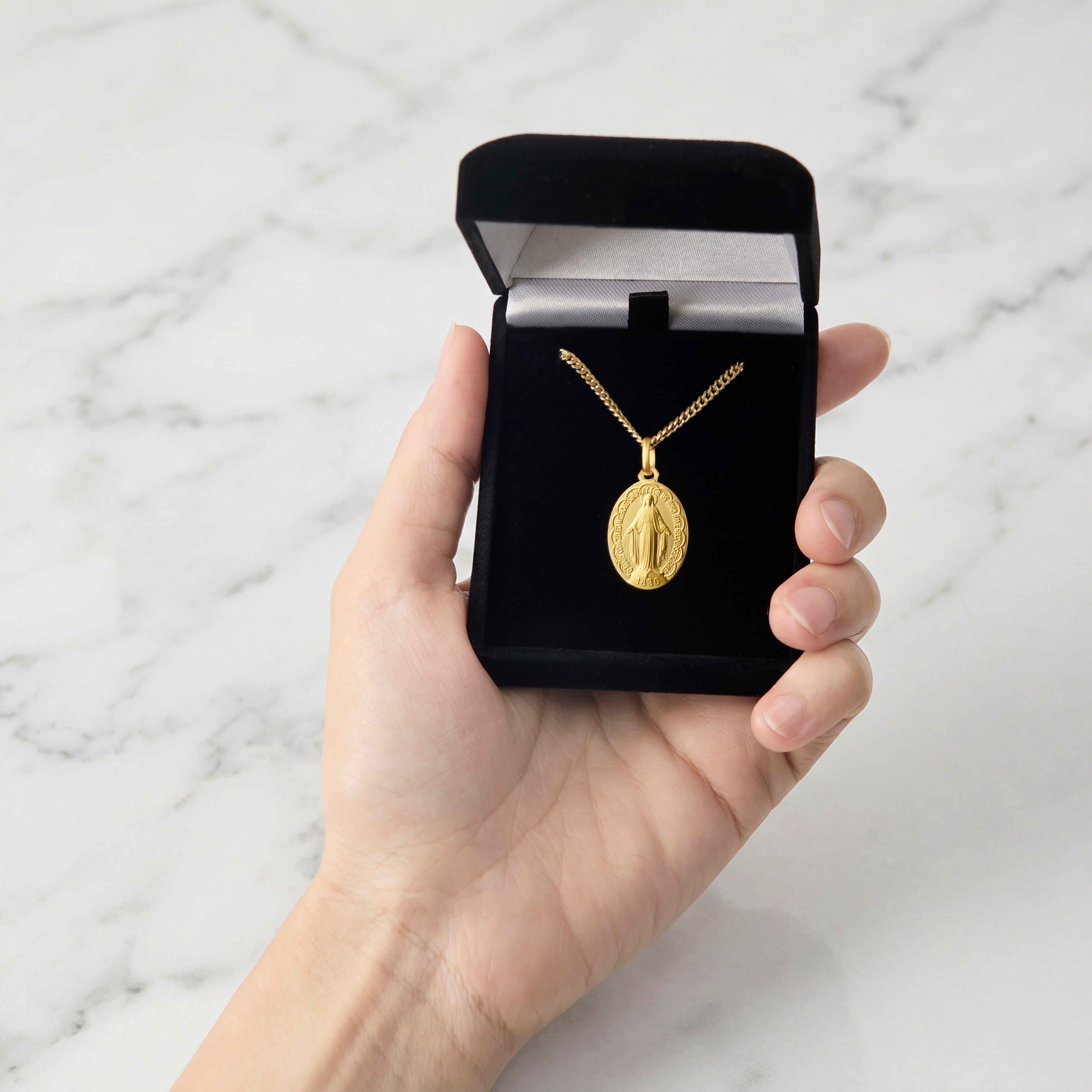 Gold Miraculous Medal Necklace