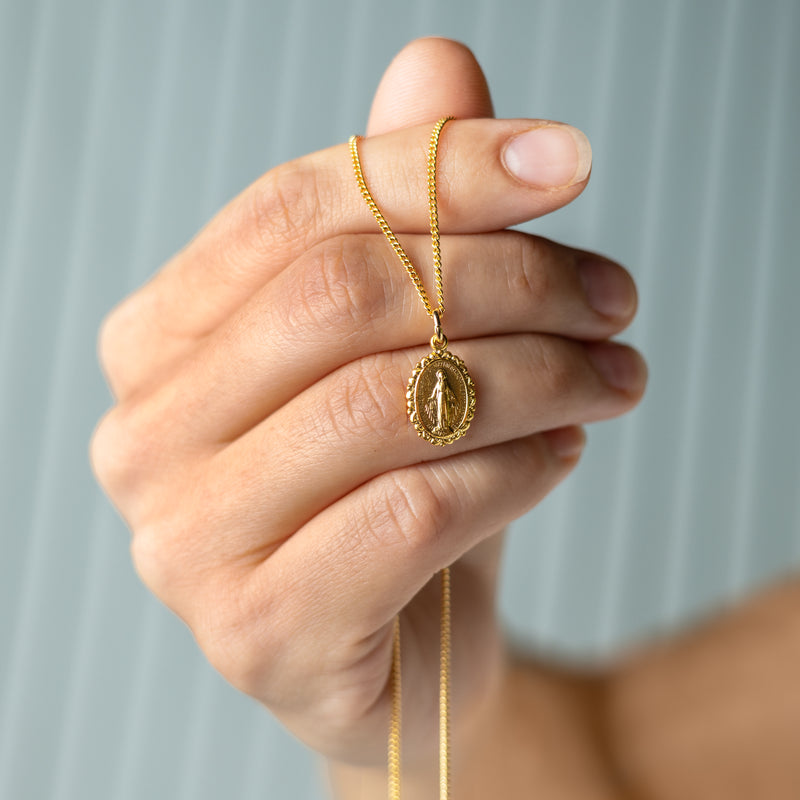 Gold Miraculous Medal Necklace