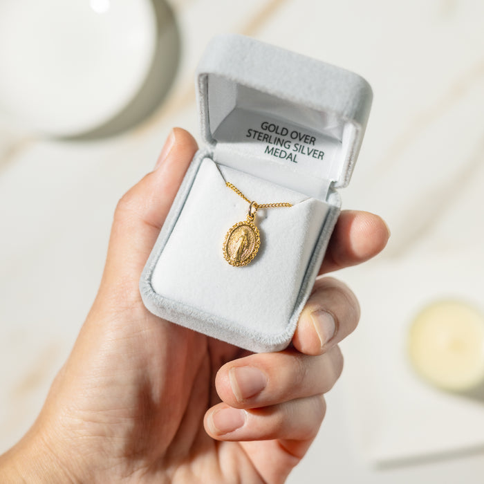 Gold Miraculous Medal Necklace