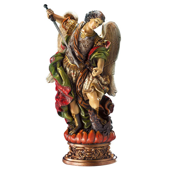 10" St. Michael Statue with Ornate Base