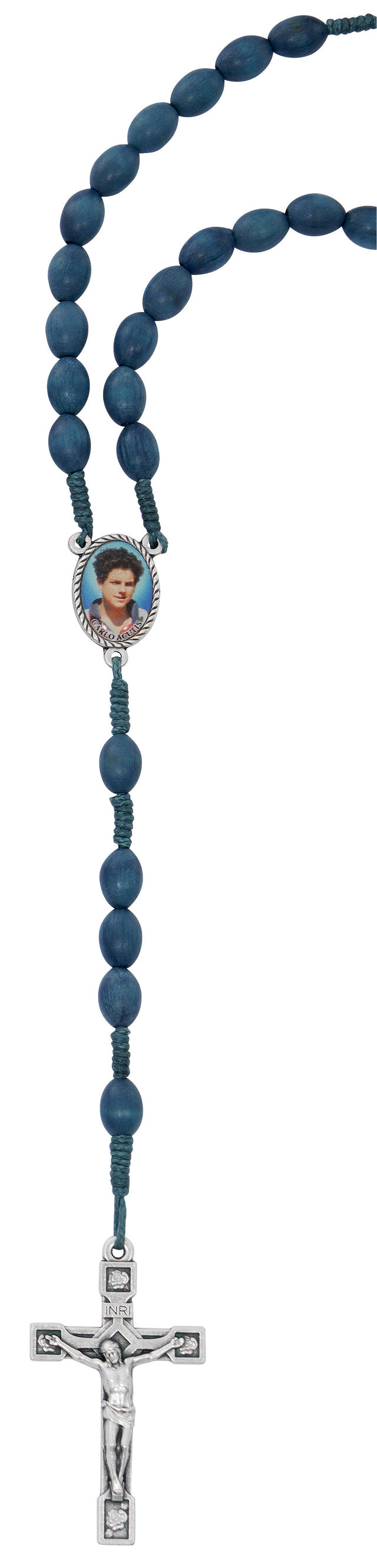 St. Carlo Acutis Blue Wood Rosary