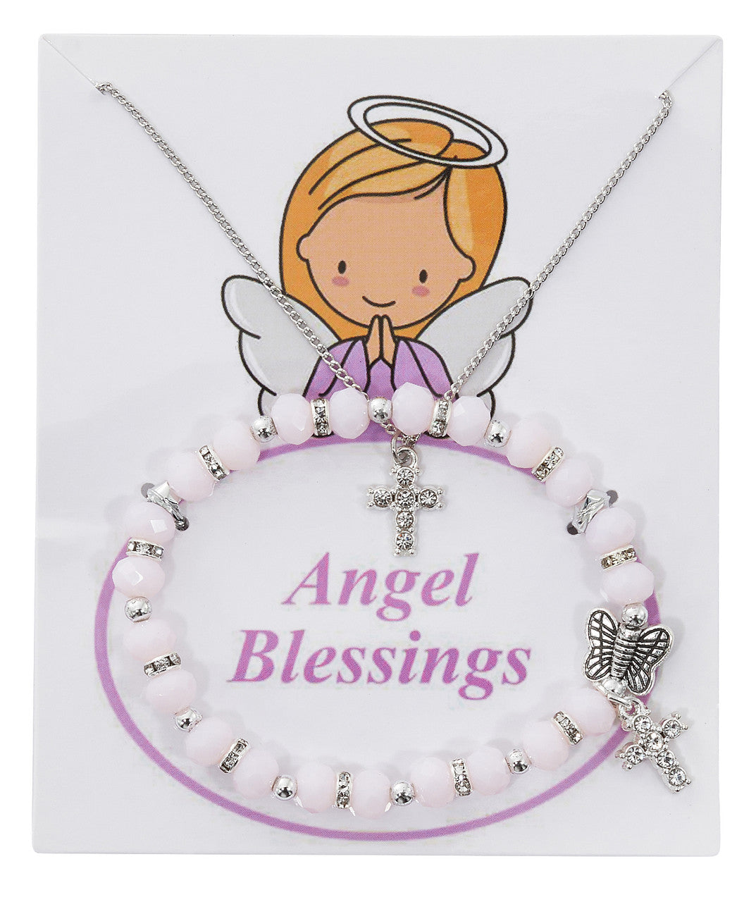 Pink Butterfly First Communion Bracelet