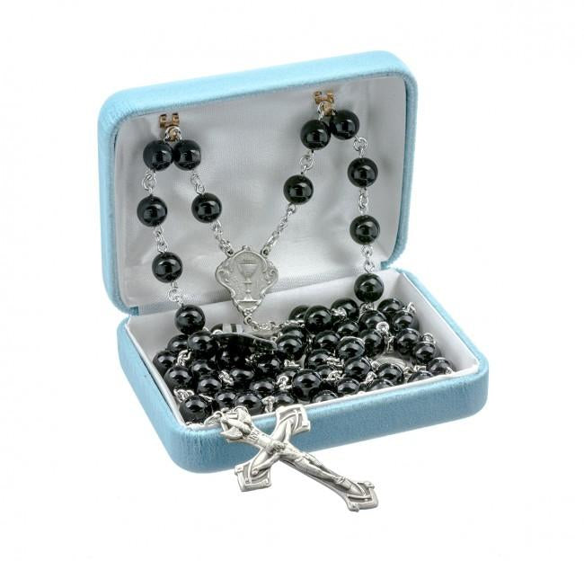 Onyx Communion New England Pewter Rosary