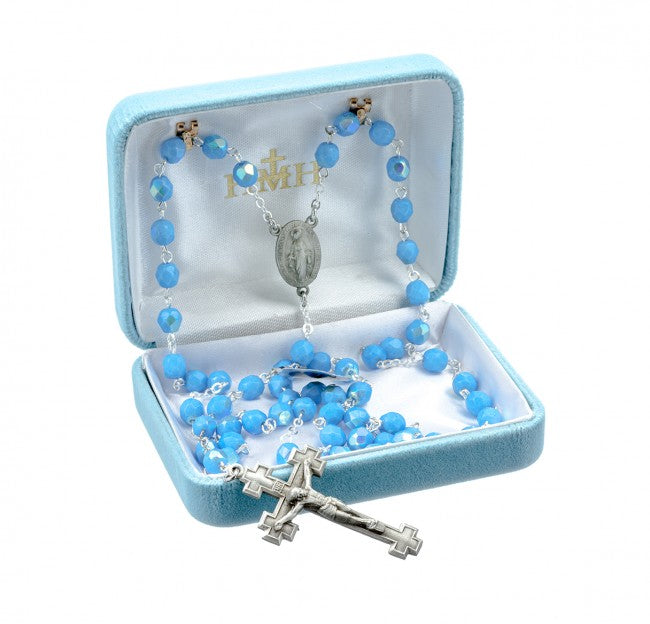 Blue Opal New England Pewter Rosary