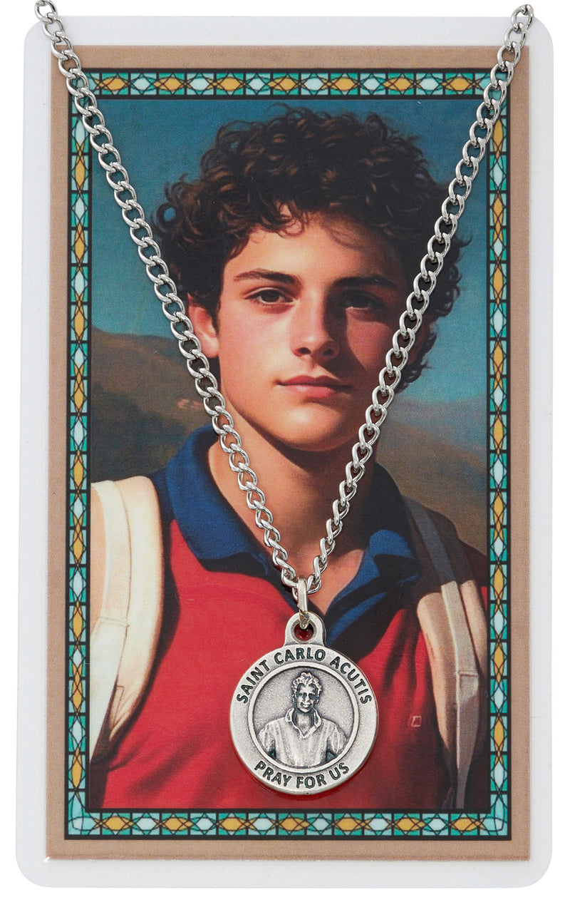 St. Carlo Acutis Medal with Prayer Card