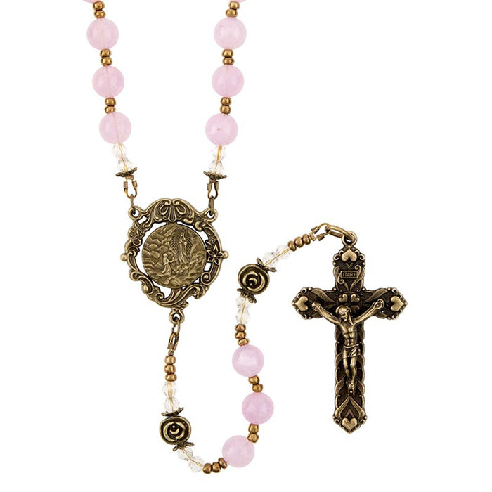 Pink Vintage Opal Healing Waters Rosary by Creed