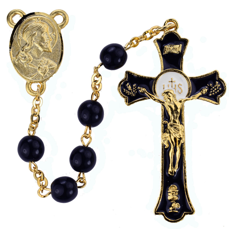 Black Glass Rosary