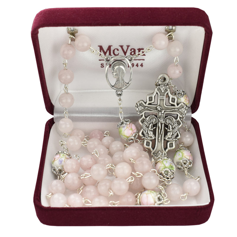Adoration Rose Quartz Rosary with 8 mm Beads