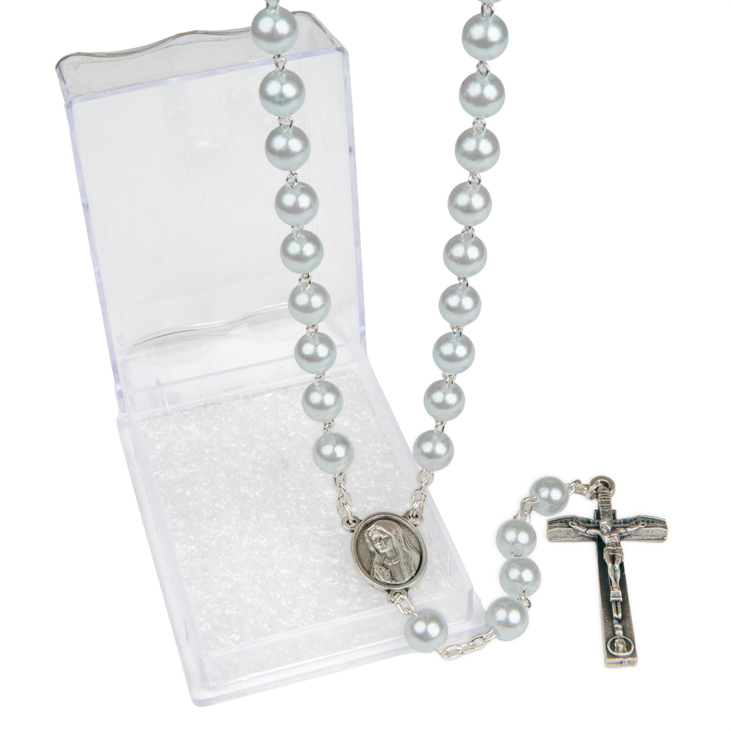 8 mm Our Lady of Fatima Pearl Italian Rosary