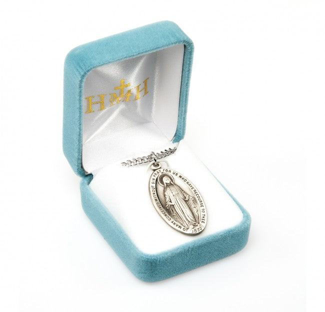 Sterling Silver Oval Miraculous Medal