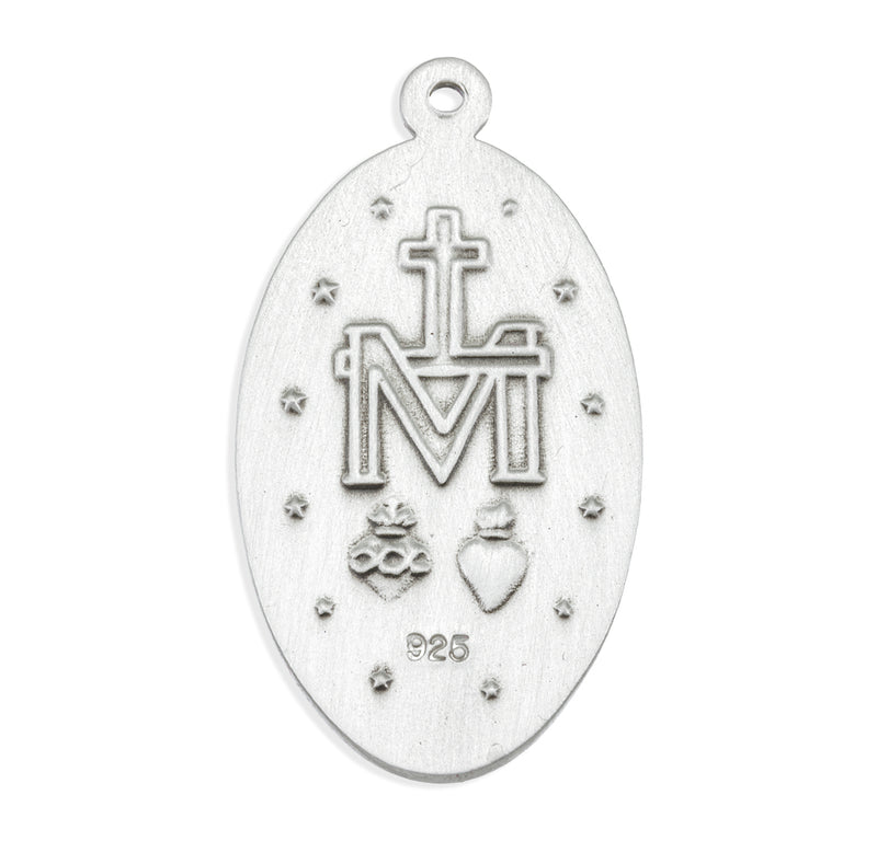 Sterling Silver Oval Miraculous Medal