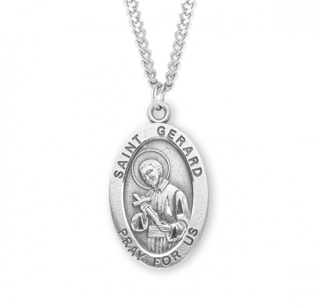 Sterling Silver Oval St Gerard Medal