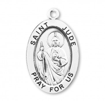 Patron Saint Jude Oval Sterling Silver Medal