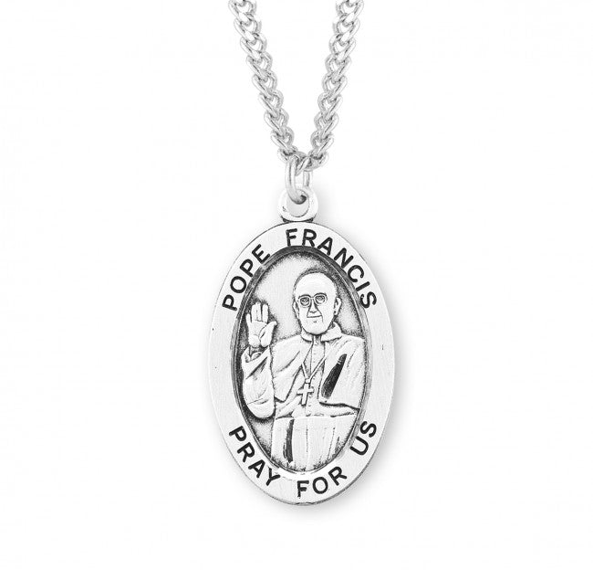 Pope Francis Sterling Silver Oval Medal-Pendant