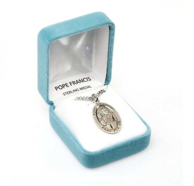 Pope Francis Sterling Silver Oval Medal-Pendant