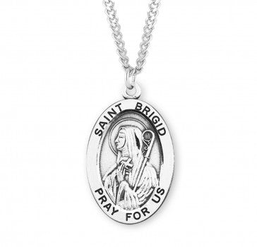 Sterling Silver Oval St. Brigid Medal