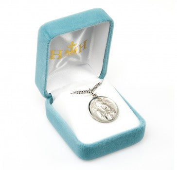 Sterling Silver Round Our Lady of Perpetual Help Medal