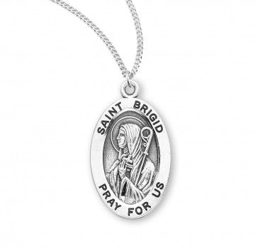 Sterling Silver Oval St. Brigid Medal