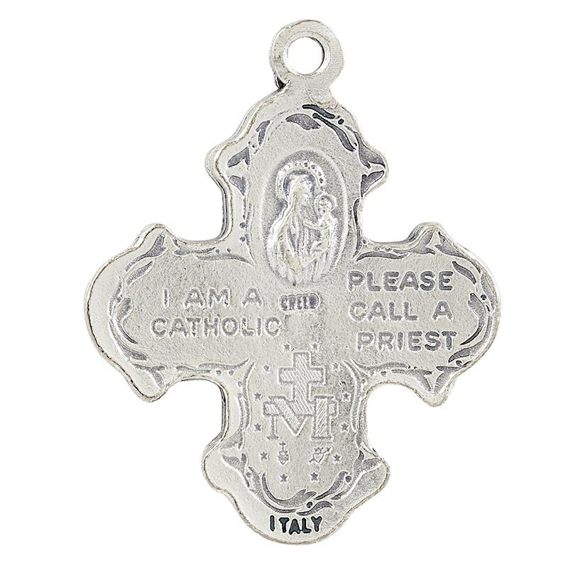 Heritage Four Way Medal - front showing Sacred Heart, Our Lady of Perpetual Help, Guardian Angel, and Miraculous Medal