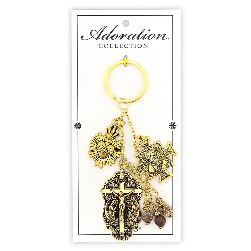 Saint Benedict Adoration Keychain - front view