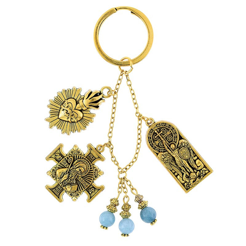Saint Michael Adoration Keychain